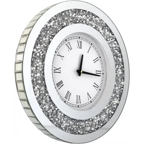 Wall Decororation Crystal Sparkling Diamond Mirror Large Wall Clock for Wall Decoration Living Room Decoration Home Decor Clocks - Image 6
