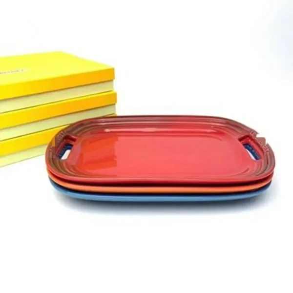 French Rectangular Square Plate,Fruit, Flat Tray, Western Cuisine, Home Handmade Meal,Tableware 31cm Dinner Plates - Image 4