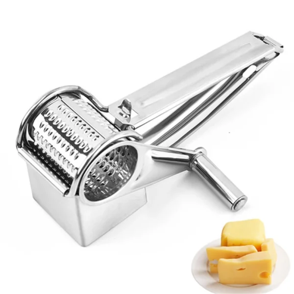 Handheld Stainless Steel Rotary Cheese Grater Kitchen Tool Garlic Carrot Cutter Slicer Shredder Grinder - Image 3