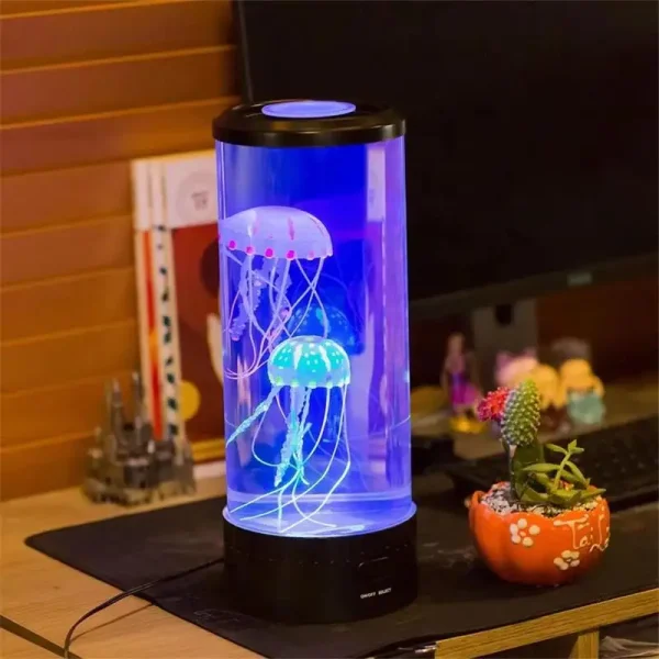 Jellyfish Lamp Color-Changing LED 7Colors Mood Aquarium Ocean Night Light Bedroom Desktop Decor Light Birthday Gift for Kids - Image 2