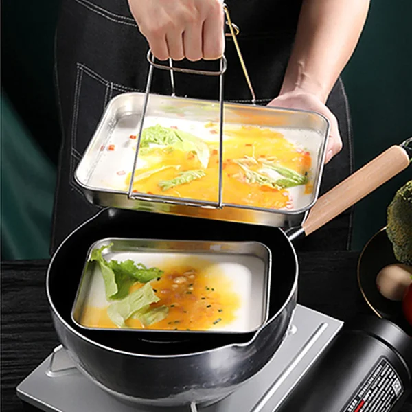 Kitchen Rectangle Stainless Steel Food Storage Serving Trays Sausage Noodles Fruits Dish Restaurant Hotel Metal Dinnerware Plate - Image 3