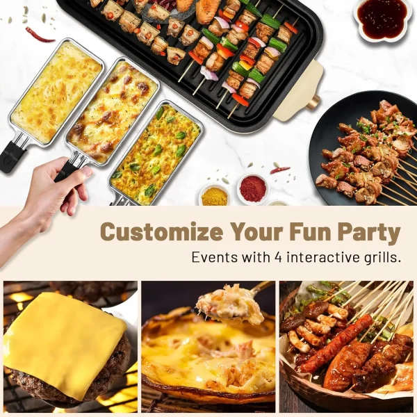 Electric Smoke-free Indoor Barbecue Grill,  Detachable Board, Adjustable Temperature, Non Stick Cooking,Portable Barbecue Grill - Image 4