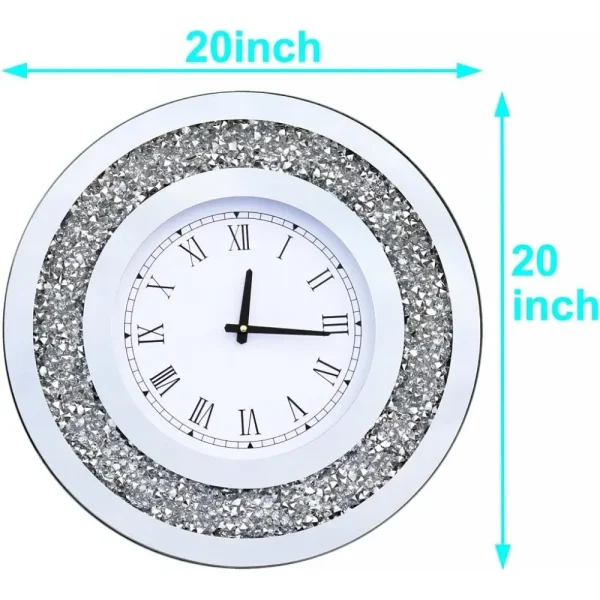 Wall Decororation Crystal Sparkling Diamond Mirror Large Wall Clock for Wall Decoration Living Room Decoration Home Decor Clocks - Image 5