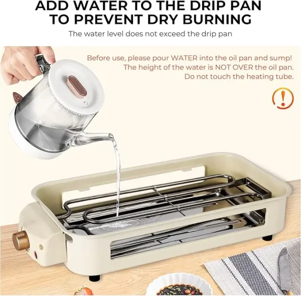 Electric Smoke-free Indoor Barbecue Grill,  Detachable Board, Adjustable Temperature, Non Stick Cooking,Portable Barbecue Grill - Image 2