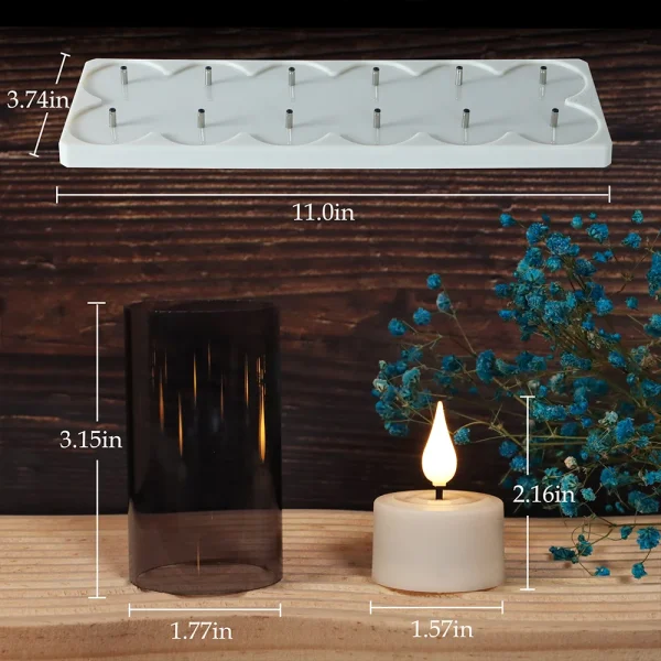 6/12Pcs LED Candle Light Timer Rechargeable Flashing Flameless Candle Lamp Tea Lights With Black Cups For Home Decoration Candle - Image 5