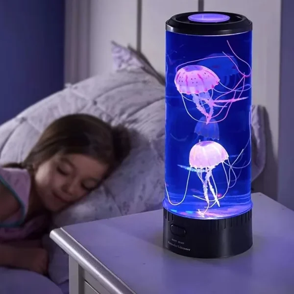 Jellyfish Lamp Color-Changing LED 7Colors Mood Aquarium Ocean Night Light Bedroom Desktop Decor Light Birthday Gift for Kids - Image 4