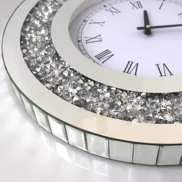 Wall Decororation Crystal Sparkling Diamond Mirror Large Wall Clock for Wall Decoration Living Room Decoration Home Decor Clocks - Image 4