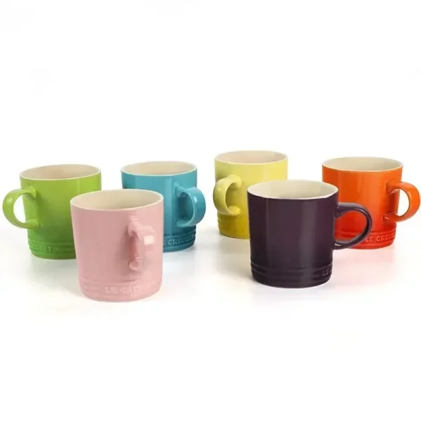 Popular Nordic Style Color Gradient Mugs Creative Macaron Mug Gradient Color Cool Color Rainbow Cup Ceramic Cups with Hand Gift - Image 4