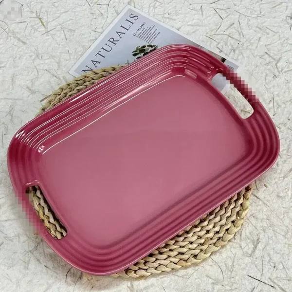 French Rectangular Square Plate,Fruit, Flat Tray, Western Cuisine, Home Handmade Meal,Tableware 31cm Dinner Plates - Image 14