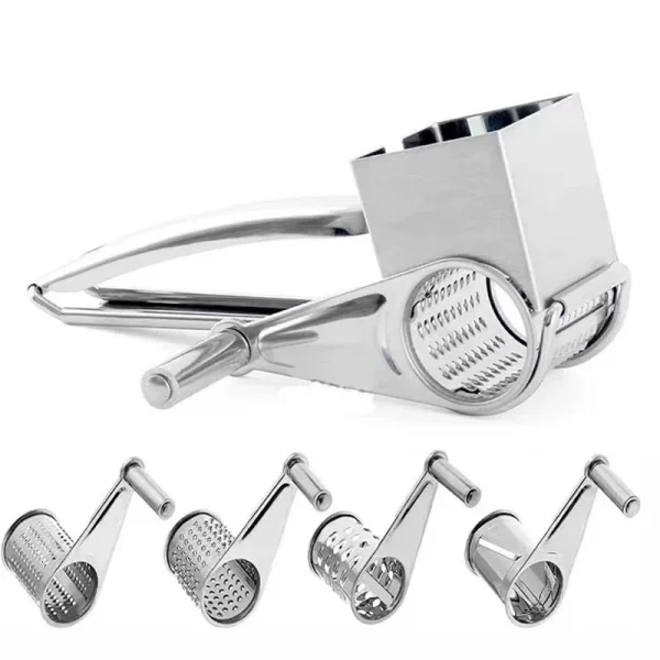 Handheld Stainless Steel Rotary Cheese Grater Kitchen Tool Garlic Carrot Cutter Slicer Shredder Grinder - Image 7