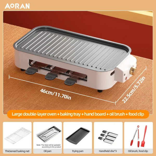 Electric Smoke-free Indoor Barbecue Grill,  Detachable Board, Adjustable Temperature, Non Stick Cooking,Portable Barbecue Grill - Image 7