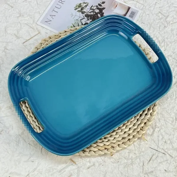 French Rectangular Square Plate,Fruit, Flat Tray, Western Cuisine, Home Handmade Meal,Tableware 31cm Dinner Plates - Image 13