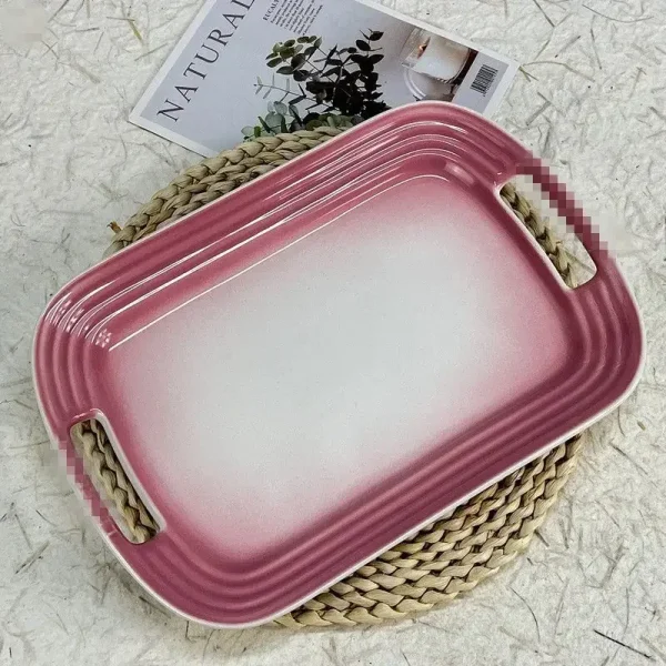 French Rectangular Square Plate,Fruit, Flat Tray, Western Cuisine, Home Handmade Meal,Tableware 31cm Dinner Plates - Image 9