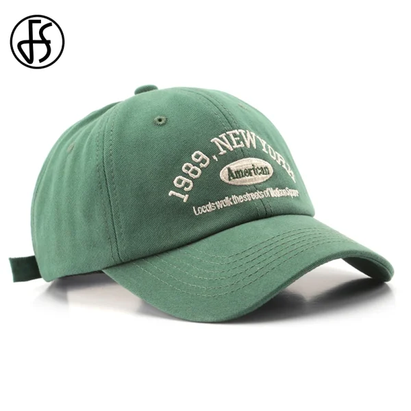FS Stylish Beige Green Letter Baseball Caps For Men Cotton Snapback Hip Hop Cap Korean Street Women Hat Gorras Para Hombres 2025