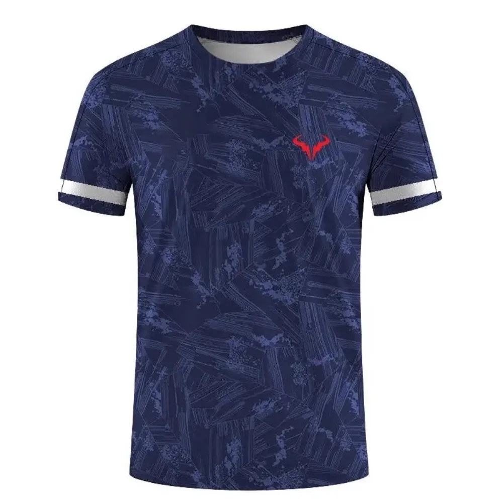 Factory direct sales hot 3D printed handsome tennis pullover round neck T-shirt outdoor street loose sports short sleeved shirt - Image 33