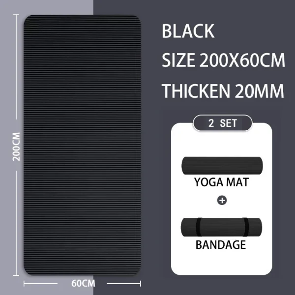 15MM//20MM Thick Non-slip Yoga Mat High-density Sports Fitness Mat Home Sports Pilates Gymnastics Exercise Gymnastics - Image 7