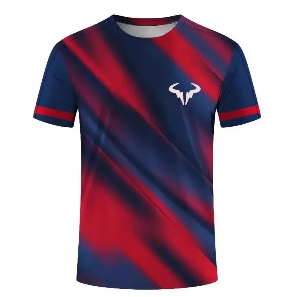 Factory direct sales hot 3D printed handsome tennis pullover round neck T-shirt outdoor street loose sports short sleeved shirt - Image 12