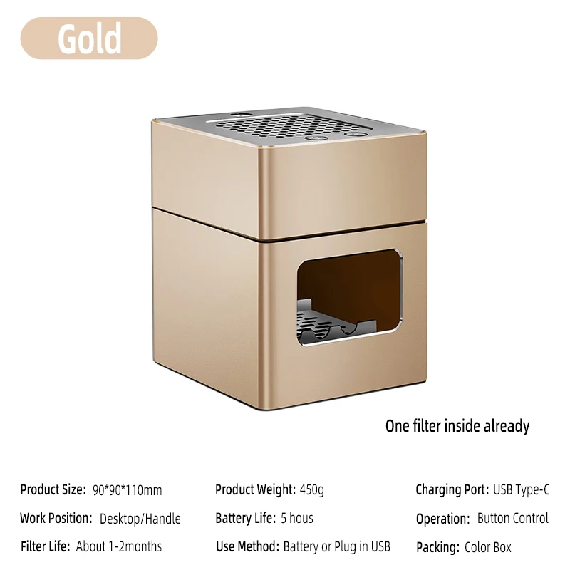 LONHOMON AP078 Ashtray Air Purifier USB Charging Anti Second-hand Smoke Desktop Ashtray Remove Odor Home Air Purifiers - Image 16