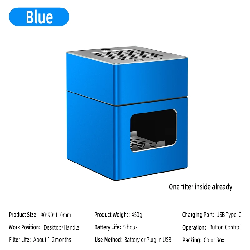 LONHOMON AP078 Ashtray Air Purifier USB Charging Anti Second-hand Smoke Desktop Ashtray Remove Odor Home Air Purifiers - Image 20