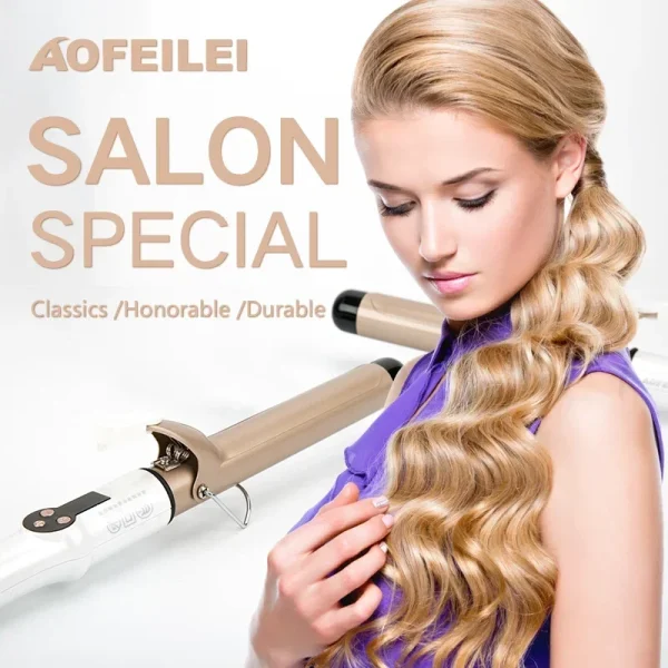 2023 New Electric Hair Curler with LCD Screen Digital Curling Iron Hair Curlers Irons 19-38mm Professional Curling Iron Curler - Image 6