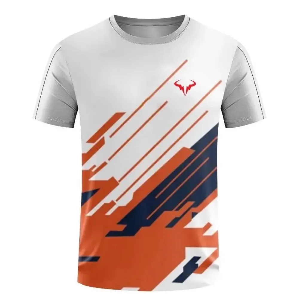 Factory direct sales hot 3D printed handsome tennis pullover round neck T-shirt outdoor street loose sports short sleeved shirt - Image 25