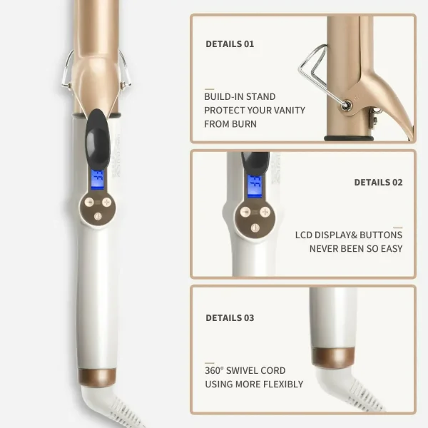 2023 New Electric Hair Curler with LCD Screen Digital Curling Iron Hair Curlers Irons 19-38mm Professional Curling Iron Curler - Image 3