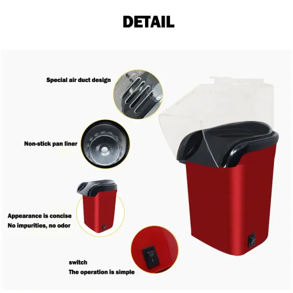 Popcorn Makers Mini Popcorn Machine Electric Household Appliance Machine Fully Automatic Popcorn Machine For Home Kitchen - Image 5
