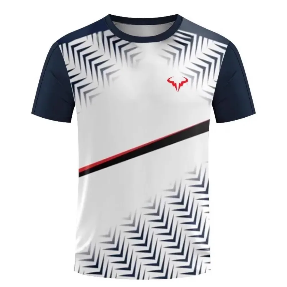 Factory direct sales hot 3D printed handsome tennis pullover round neck T-shirt outdoor street loose sports short sleeved shirt - Image 23