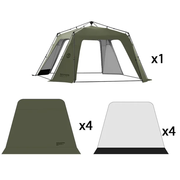 ShineTrip Extra Large Dome Tent Quick Setup Tent Waterproof Sunproof Silver Coated Tent Camping Automatic Dome Canopy - Image 13