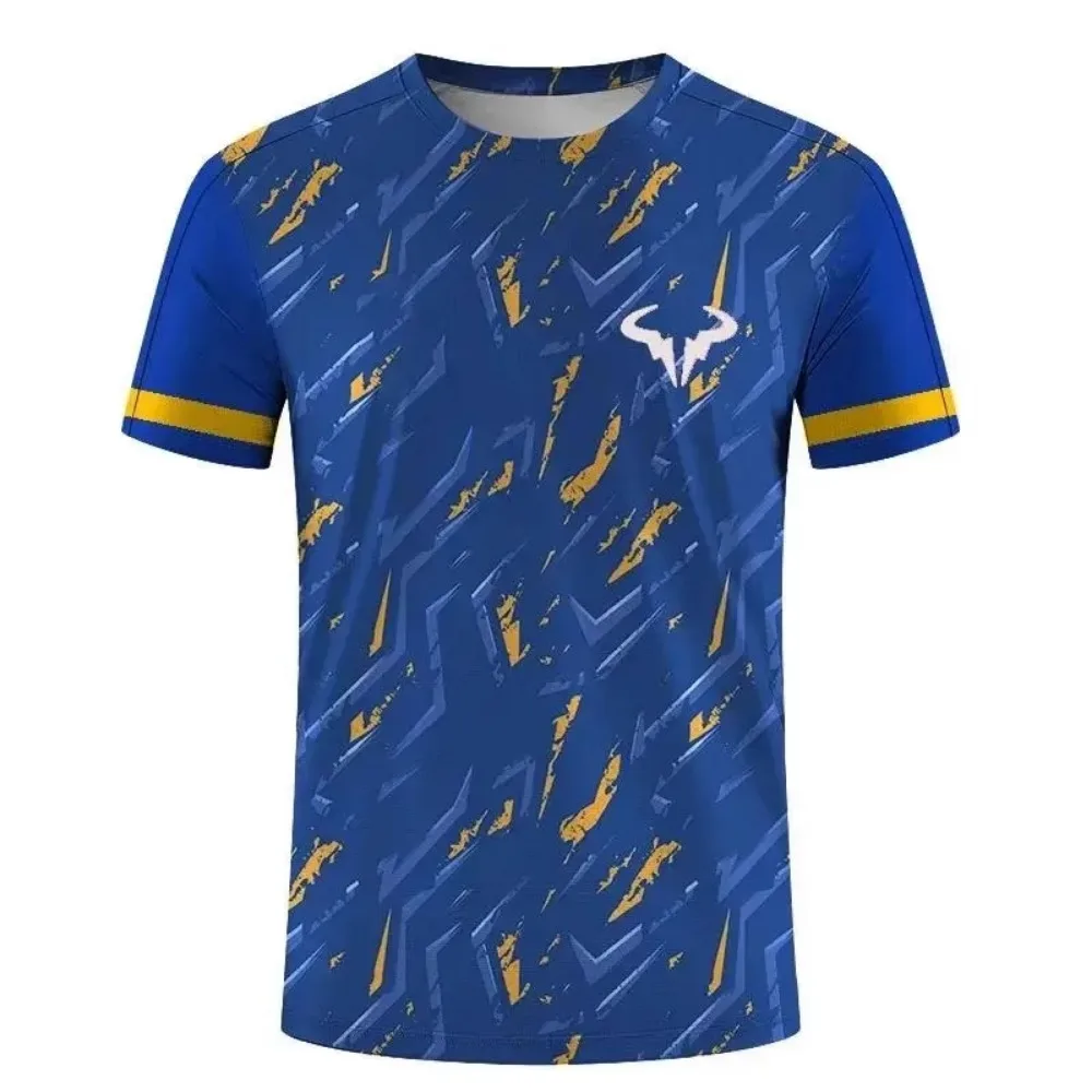 Factory direct sales hot 3D printed handsome tennis pullover round neck T-shirt outdoor street loose sports short sleeved shirt - Image 11