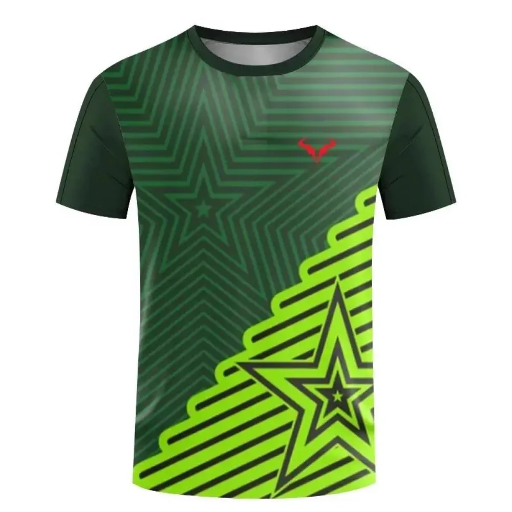 Factory direct sales hot 3D printed handsome tennis pullover round neck T-shirt outdoor street loose sports short sleeved shirt - Image 44