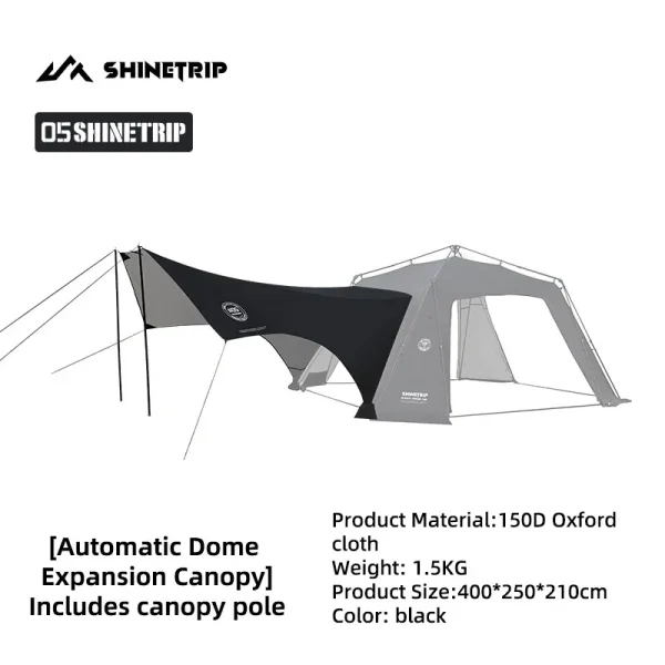 ShineTrip Extra Large Dome Tent Quick Setup Tent Waterproof Sunproof Silver Coated Tent Camping Automatic Dome Canopy - Image 8