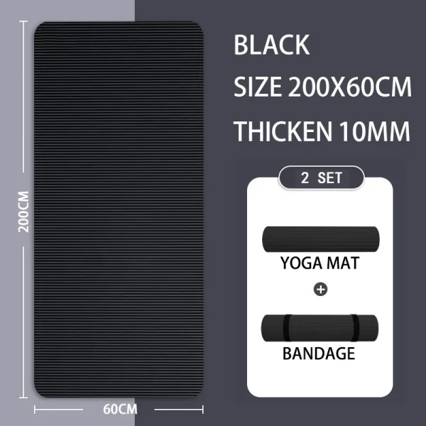 15MM//20MM Thick Non-slip Yoga Mat High-density Sports Fitness Mat Home Sports Pilates Gymnastics Exercise Gymnastics - Image 9