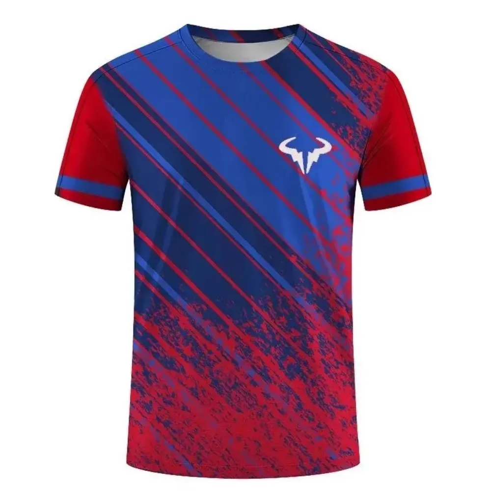 Factory direct sales hot 3D printed handsome tennis pullover round neck T-shirt outdoor street loose sports short sleeved shirt - Image 17