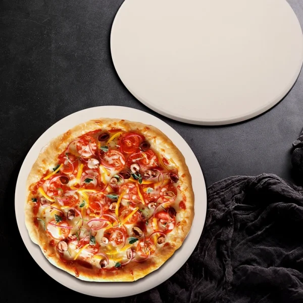 Pizza Stone For Baking-Cordierite Pizza Stone Plate For Bbq Grill Oven-Cook And Serve Pizza Bread Cheese-Round 30.5Cm - Image 3