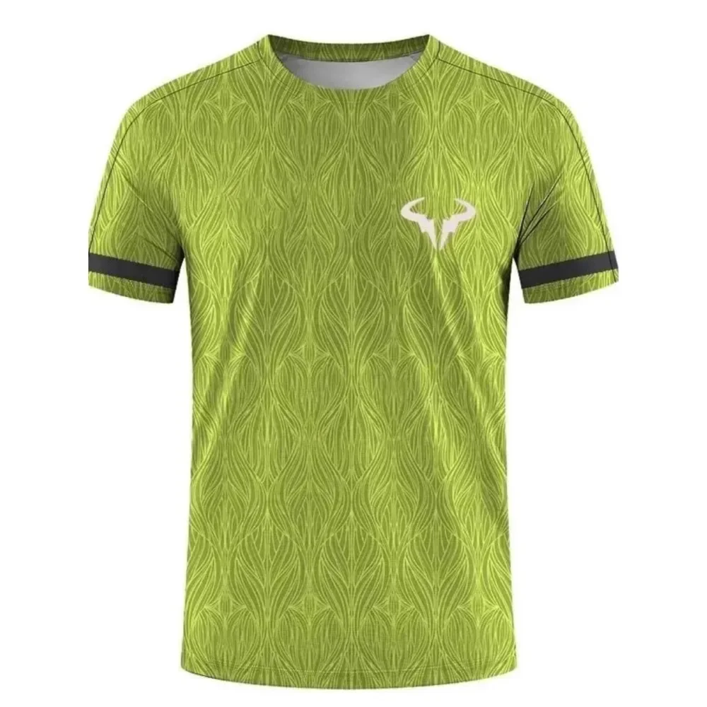 Factory direct sales hot 3D printed handsome tennis pullover round neck T-shirt outdoor street loose sports short sleeved shirt - Image 3