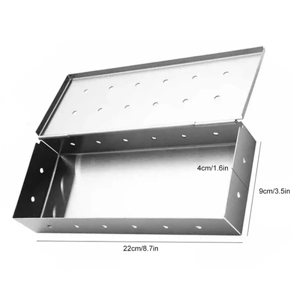Washable And Foldable Stainless Steel Smoke Box BBQ Smoke Box Wood Chip Smoker For Meat Smoky Flavor Box Barbecue Tool - Image 6