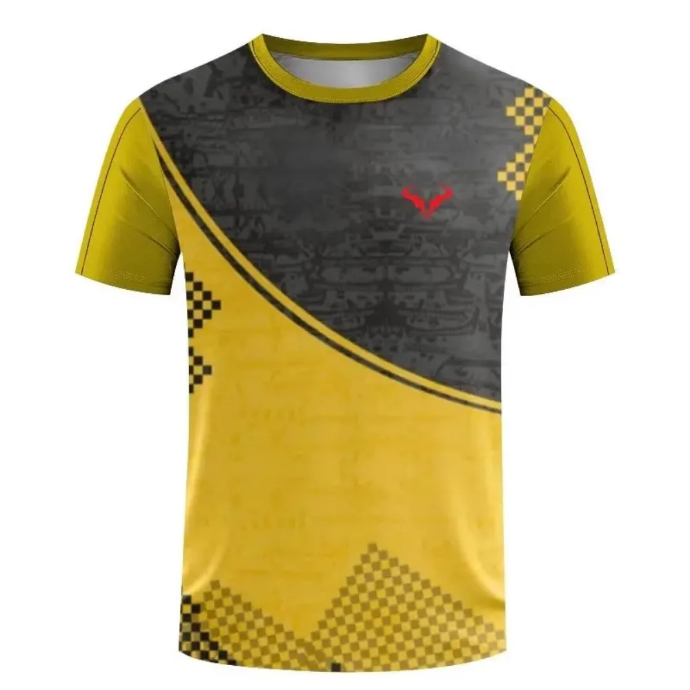 Factory direct sales hot 3D printed handsome tennis pullover round neck T-shirt outdoor street loose sports short sleeved shirt - Image 28