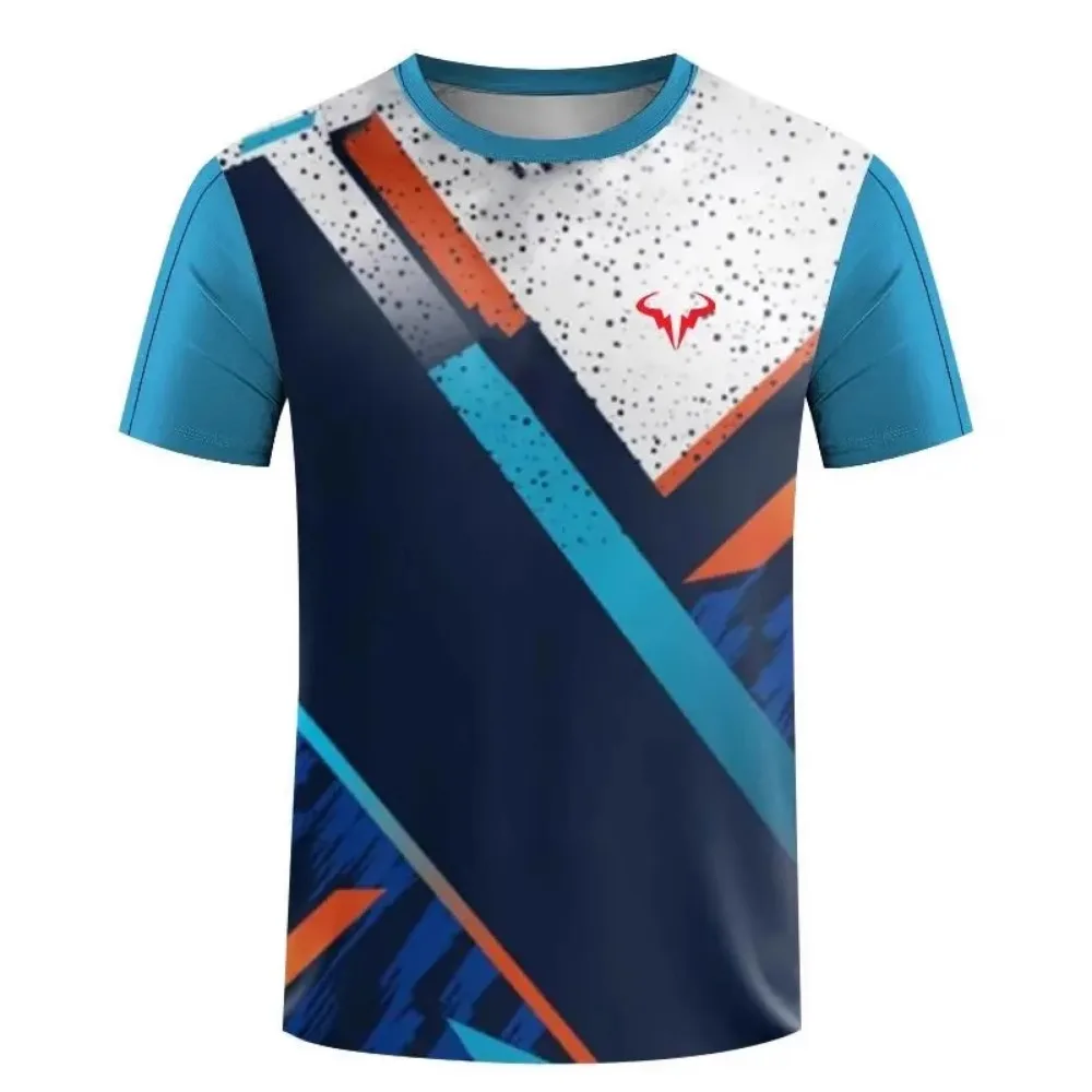 Factory direct sales hot 3D printed handsome tennis pullover round neck T-shirt outdoor street loose sports short sleeved shirt - Image 41