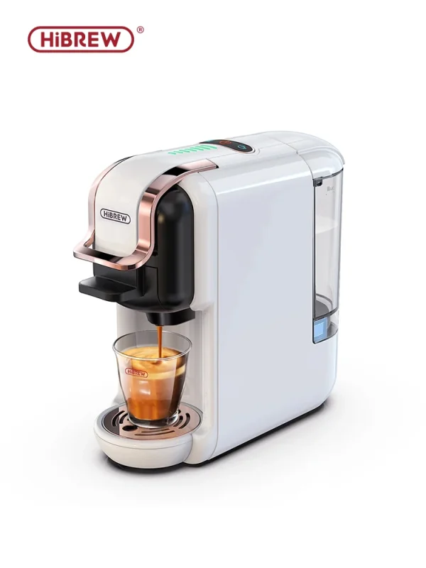 HiBREW 5 in 1 Multiple Capsule Coffee Machine Hot/Cold DG Cappuccino Nes Small Capsule ESE Pod Ground Coffee Cafeteria 20Bar H2B