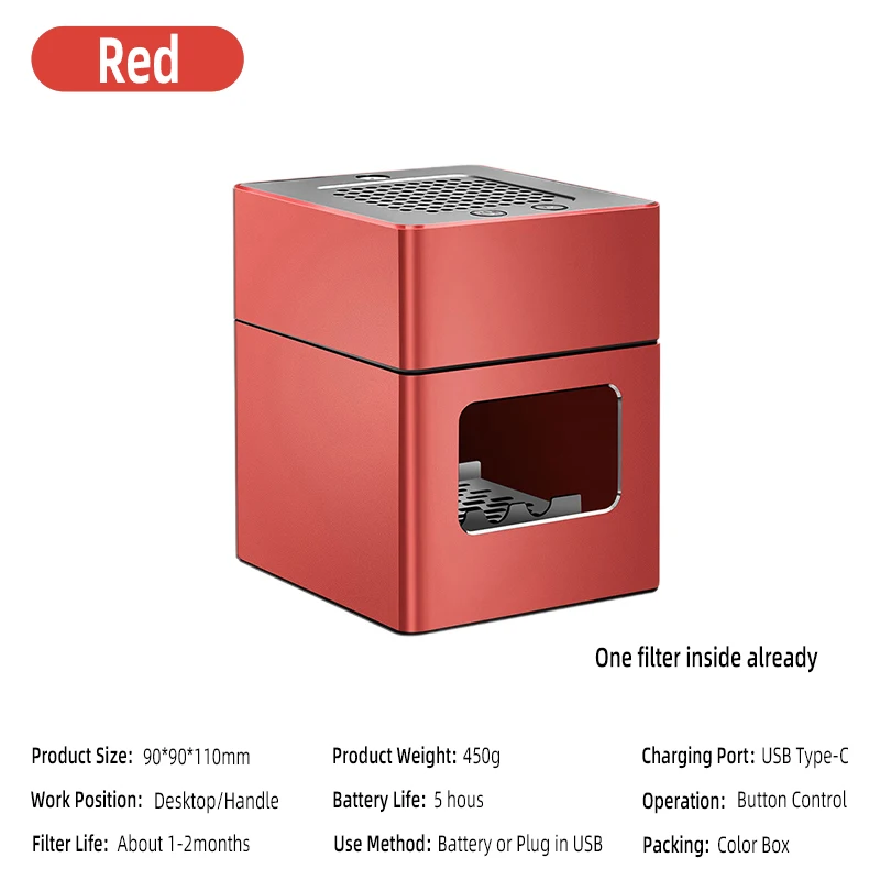 LONHOMON AP078 Ashtray Air Purifier USB Charging Anti Second-hand Smoke Desktop Ashtray Remove Odor Home Air Purifiers - Image 15