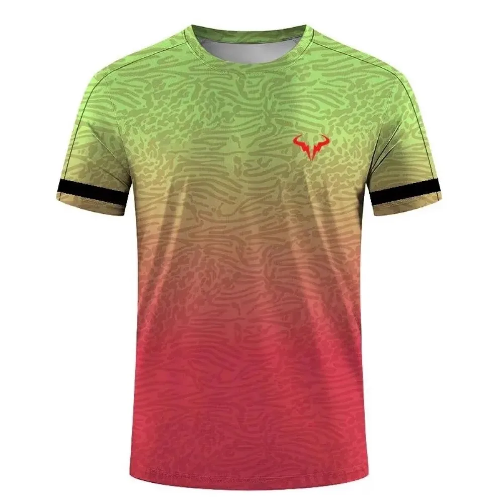 Factory direct sales hot 3D printed handsome tennis pullover round neck T-shirt outdoor street loose sports short sleeved shirt - Image 35