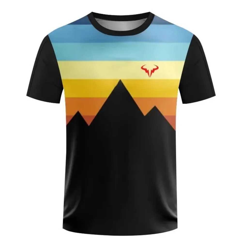 Factory direct sales hot 3D printed handsome tennis pullover round neck T-shirt outdoor street loose sports short sleeved shirt - Image 27