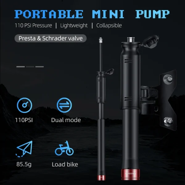 Bicycle Pump Portable Mini Bicycle Pump Cycling Hand Air Pump Ball Tire Inflator Schrader Presta Valve MTB Road Bike Accessories
