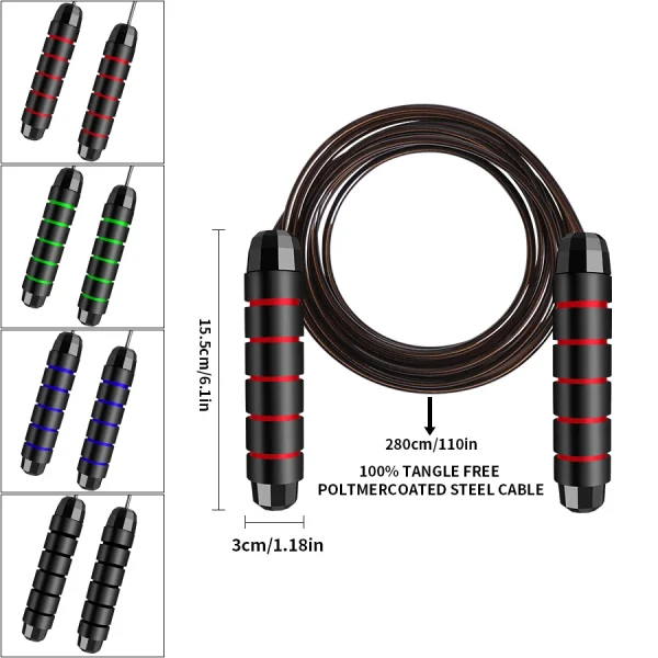 Rapid Speed Jump Rope Steel Wire Skipping Rope Exercise Adjustable Jumping Rope Fitness Workout Training Home Sport Equipment - Image 3