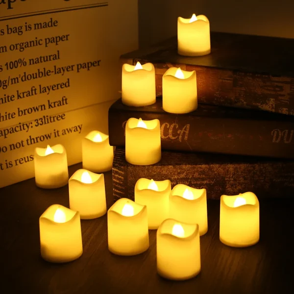 12/24Pcs Flameless LED Candle Battery Operated Flickering Candle For Home Christmas Party Wedding Decoration Tealight Candles - Image 12