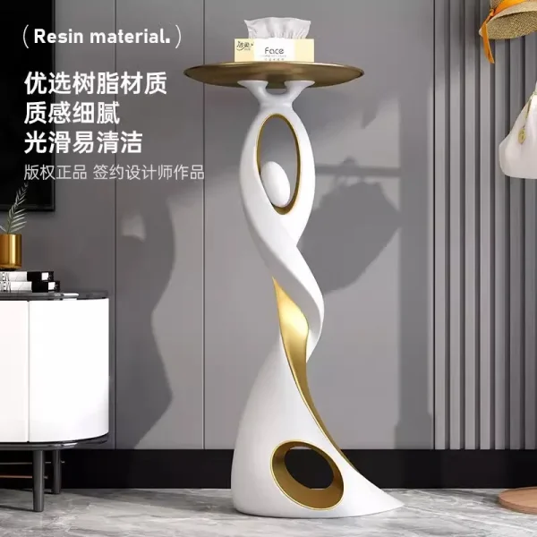 Large modern luxury elegant solid wood console table creative floor home porch living room ornament hall decorative metal - Image 2