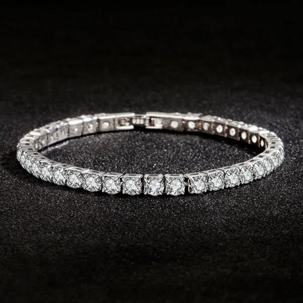 Lihong S925 Sterling Silver Bracelet Zirconia Tennis Ball Women Fashion Simple Engagement Wedding Charm Jewelry 4mm 16-20cm - Image 3
