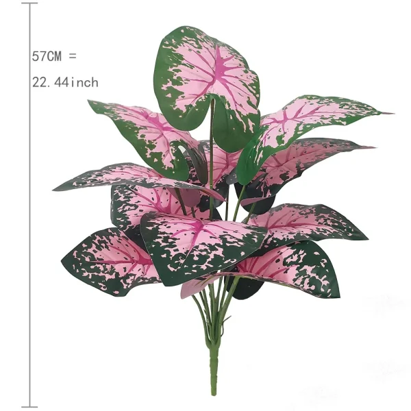 Pink Leaf Potted Plants Fake Artificial Plants Decoration Artificial Flower Simulation Ornament For Home Decor Party Wedding Dec - Image 7