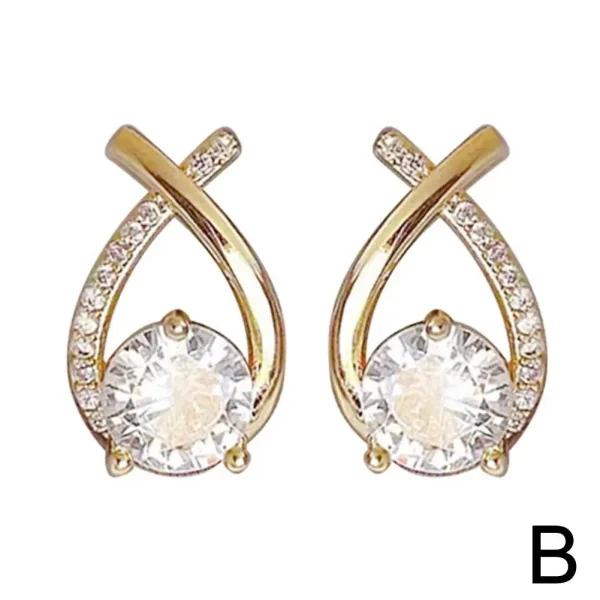 Fashion Cross Stud Earrings For Women Girls Korean Style Elegant Crystal Jewelry Ear Rings Fishtail Lady Earrings Gifts - Image 7